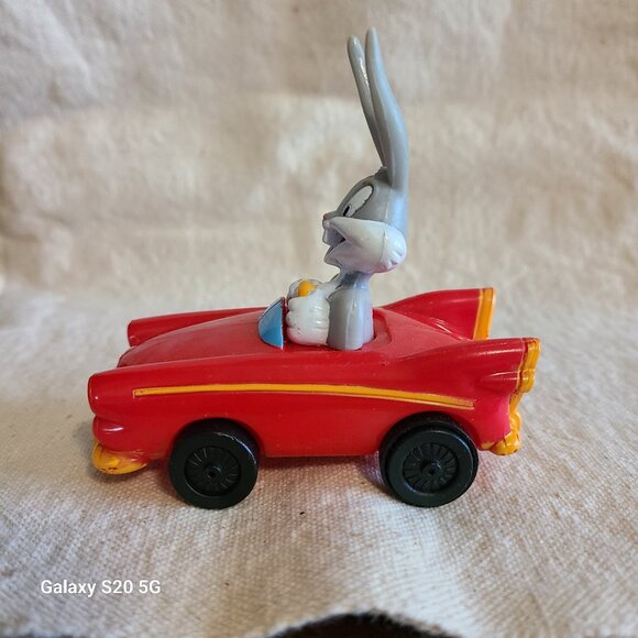 Vintage Bugs Bunny Car Toy Looney Tunes Warner Bros Red Roadster Vehicle - Picture 1 of 5